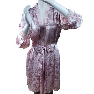 WOMENS PINK SLIP NIGHTGOWN AND ROBE SET